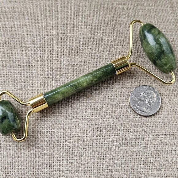 Jade Facial Roller Rajavenatiny Double Roller Small and Large Face Roller New - Picture 10 of 11